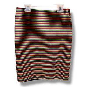 Size 2 Talbots Colorful Rainbow Stripes Pencil Skirt Lined Zip Closure